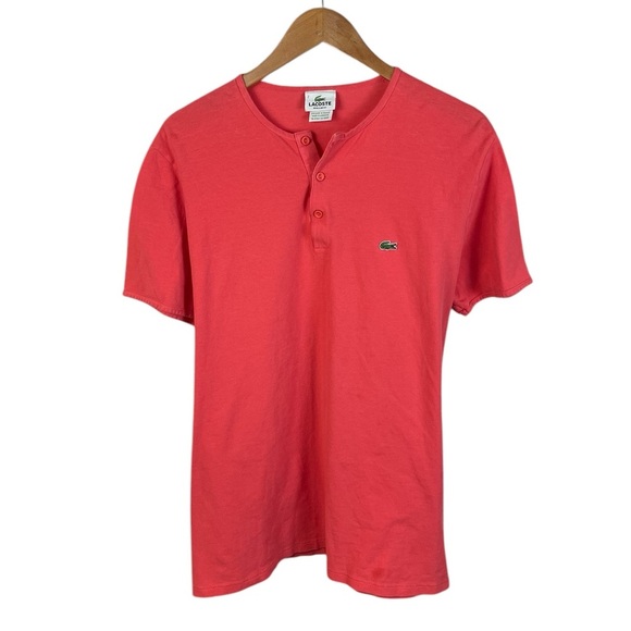 TS1093 Men’s Lacoste Regular Fit Designer Henley Style T Shirt (7) US XXL - Picture 1 of 3